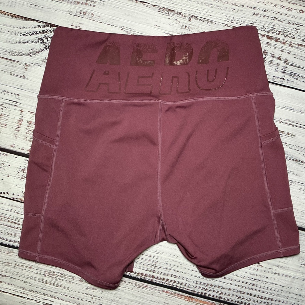 Aeropostale light maroon biker shorts. Size L - Picture 2 of 9